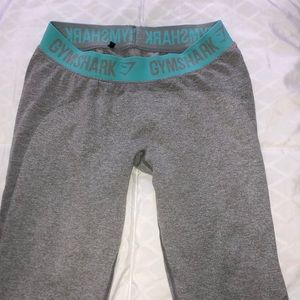 Flex Leggings (Light Grey Marl/Pale Turquoise